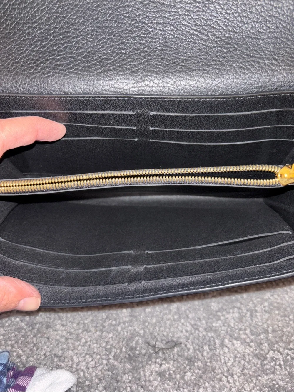 Louis Vuitton Black Leather Continental Wallet with Gold Accents - Picture 2 of 9
